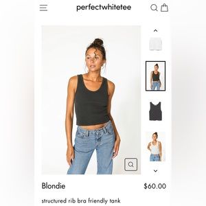 perfectwhitetee blondie tank in vintage black M